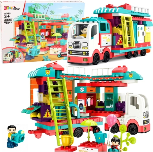 Lean Star fold-out camper van building block set with lights and sounds