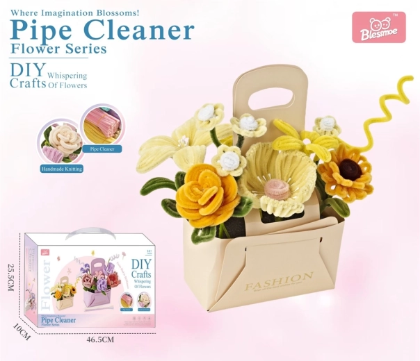 Creative DIY kit for making a flower bouquet for kids