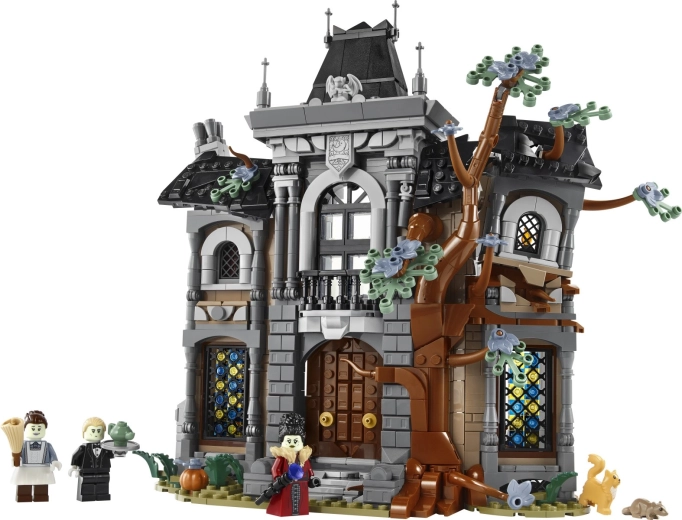 Dark display decor with warped architecture