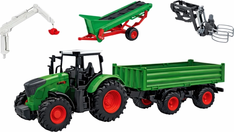 Traktor haagise ja funktsionaalse konveieriga