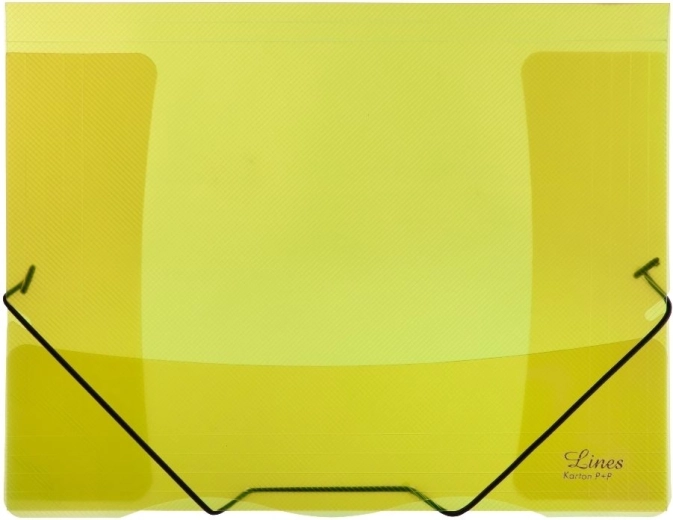 Transparent Folder with Elastic Lines Yellow