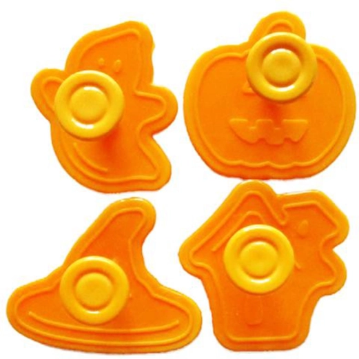 Halloweeni küpsisetemplid, komplekt 4 tk, plast, oranž