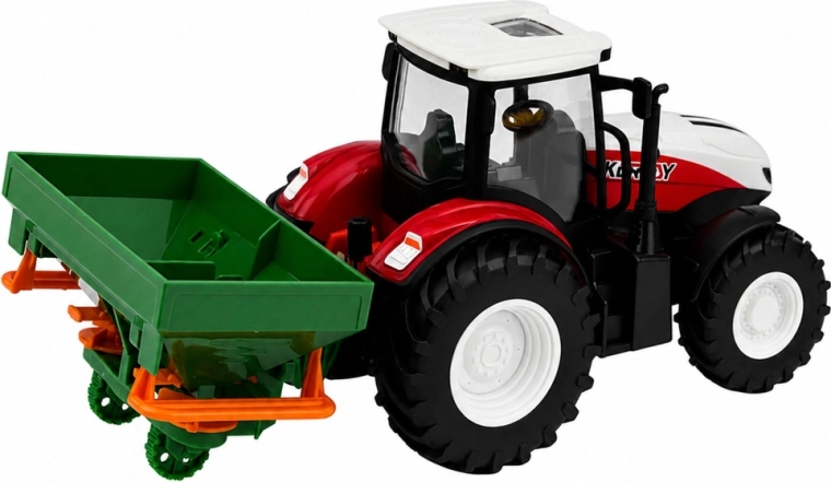 Realistic tractor with seeder