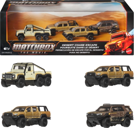Matchbox The Movie Desert Chase Escape – 4 sõiduki komplekt 1:64