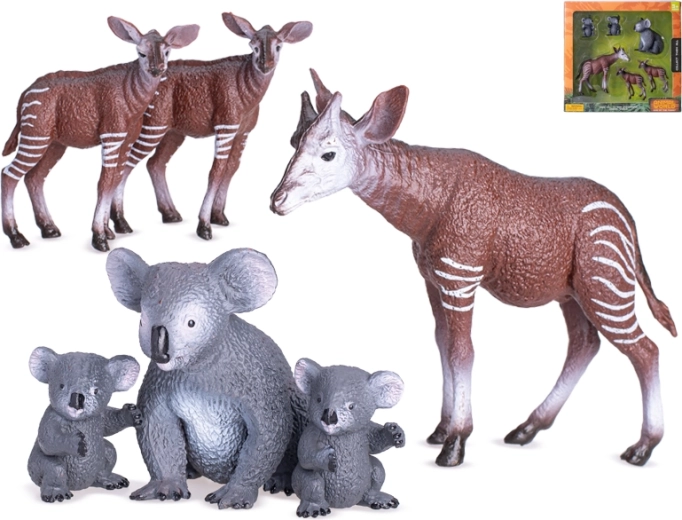 Safari animals set with babies – plastic figurines