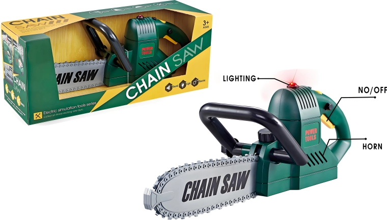 Children’s battery-powered chainsaw with light and sound