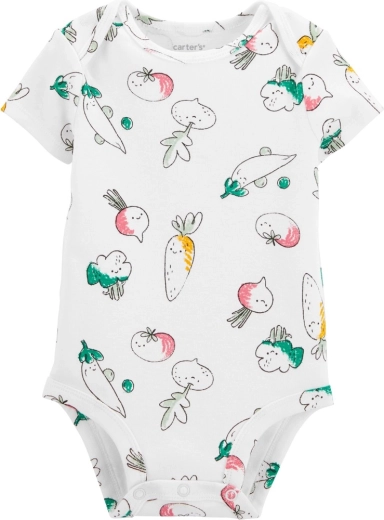 Carter’s lühikese varrukaga beebibodi Ivory Vegetables, tüdrukutele, suurus 56