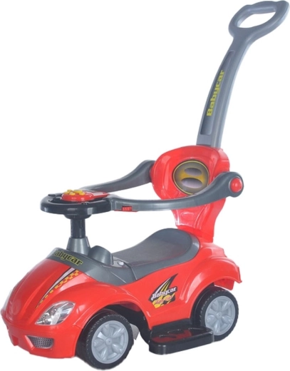 Children's ride-on with parent handle 3-in-1 BABY MIX Mega Car red