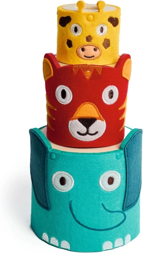 Three animals for building a tower