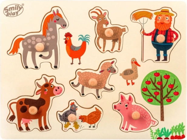 Wooden Peg Puzzle – Farm Animals