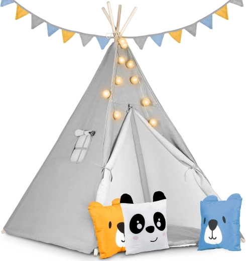 Laste teepee valgusketiga Nukido – hall