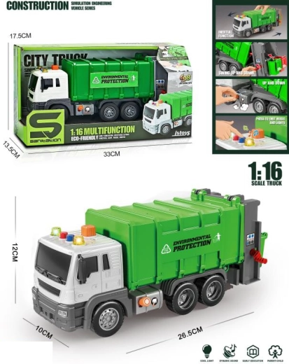Interactive Garbage Truck 1:16 with Lights and Sounds