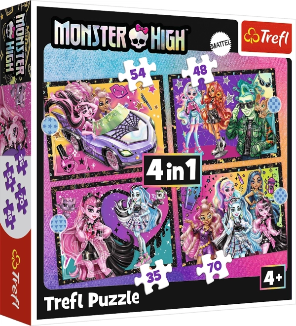 Puzzle 4in1 MONSTER HIGH Elektriseeriv päev