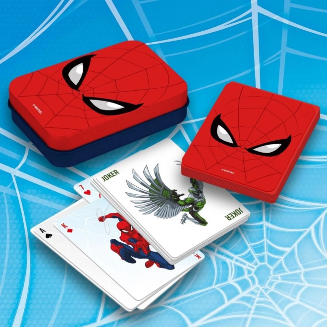 Spidermani mängukaardid plekk-karbis