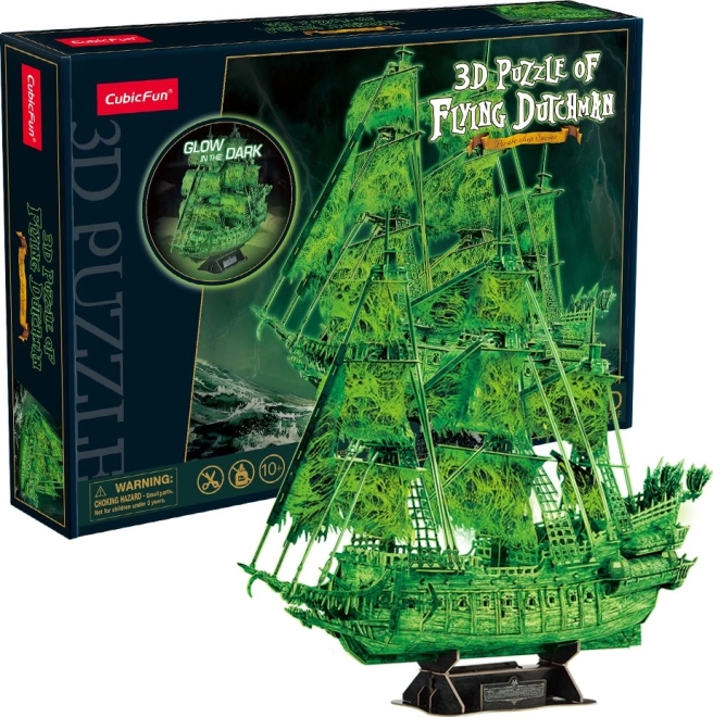 CubicFun 3D pusle purjelaev Lendav Hollandlane, mis helendab pimedas