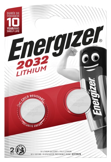 Lithium coin cell battery CR2032 3 V, 235 mAh, 2 pcs – Energizer