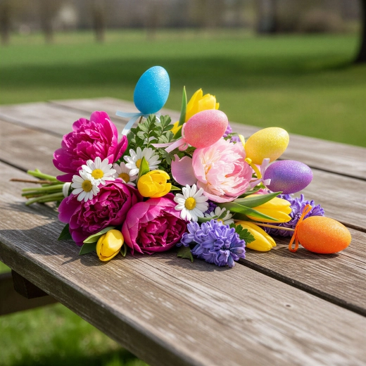 Easter decoration eggs on sticks, 23 cm, 5 pcs
