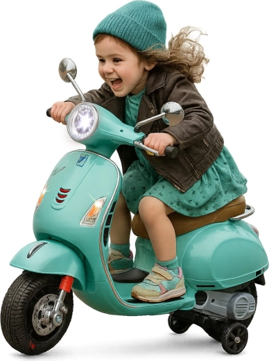 Laste elektrisõiduk Vespa GTS 125 mündiroheline