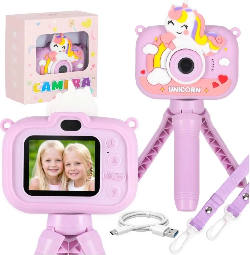 Laste digitaalne fotoaparaat kolmjalaga UNICORN – lilla