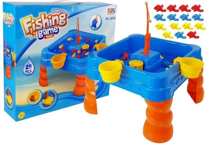Large Water Fishing Game for Kids with Table and Two Rods