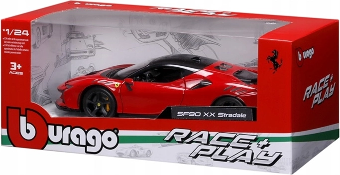BBU Ferrari SF90 Stradale punases värvitoonis 1:24