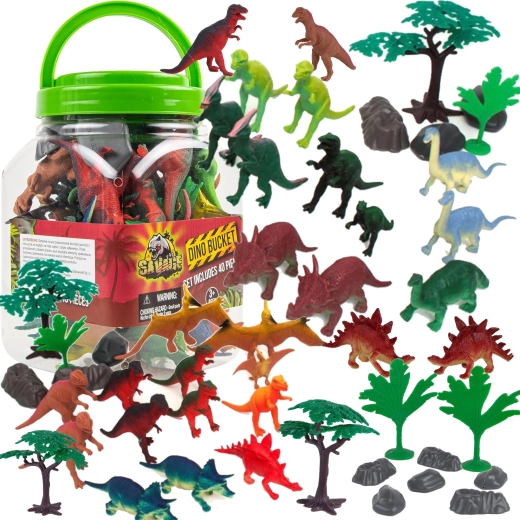 Dinosauruste figuurid ämbris koos tarvikutega 40 tk BOLEY