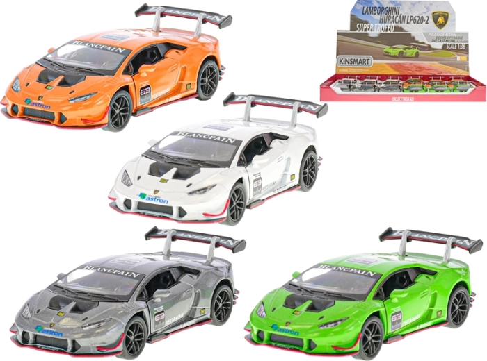 Die-cast model Lamborghini Huracán LP620-2 1:36 with pull-back, 12 cm