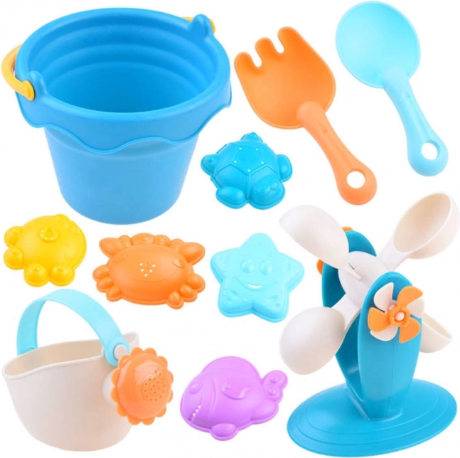 Soft silicone set of molds for sand and water for children