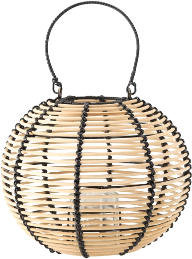 Puidust latern 29 × 24 cm looduslikus ja mustas värvitoonis
