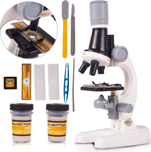 Children's microscope with accessories