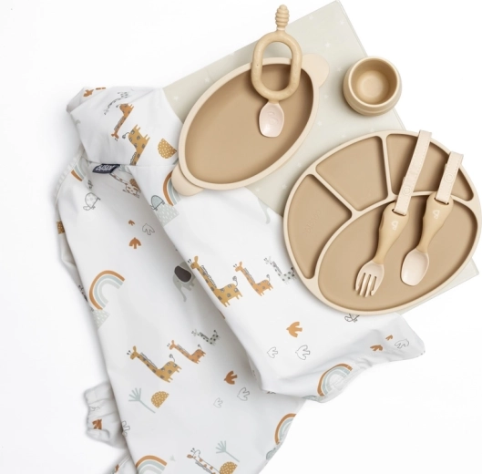 Suction plate and bowl for less spilling