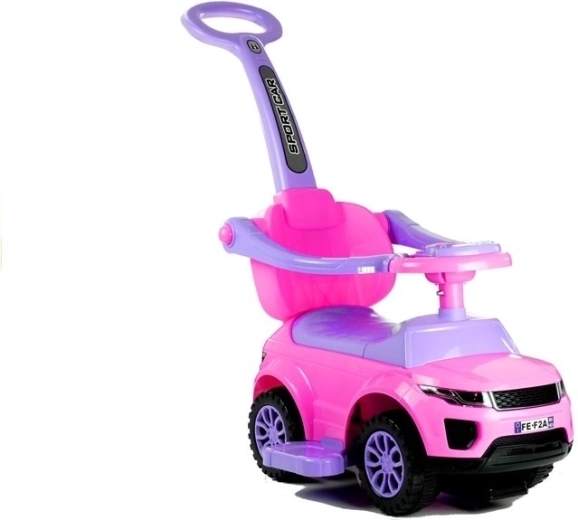 Laste sõiduk juhtkangiga Sport car roosa