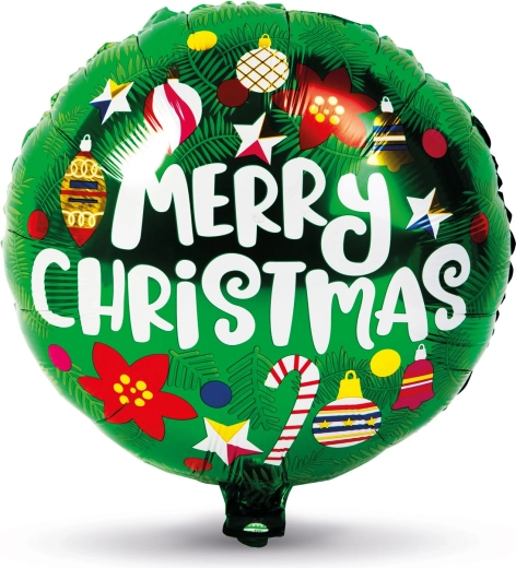 Christmas foil balloon in a spherical shape, 45 cm