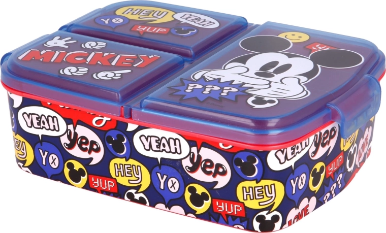 Multi-compartment Mickey Mouse snack box