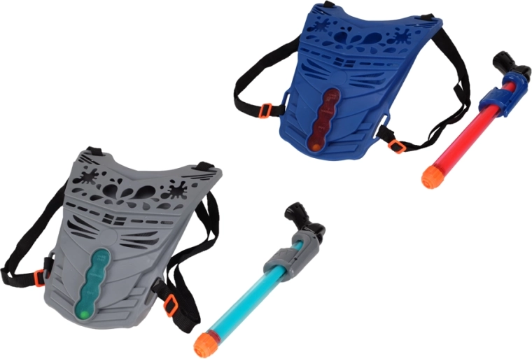Water pump-action blaster with vest 33 cm, outdoor fun set