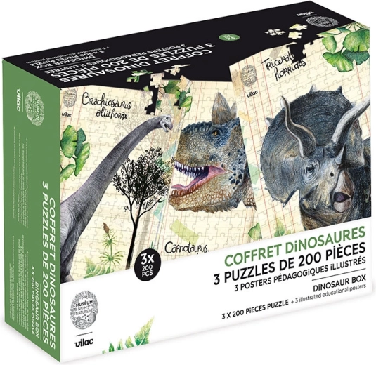 Vilaci kolme dinosaurusteemalist puslet (komplekt)