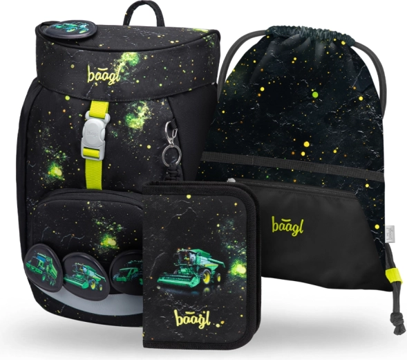 School Set BAAGL Airy Tractor – Backpack, Pencil Case and GRS Drawstring Bag
