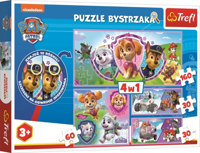 Spot the Difference Puzzle Paw Patrol by Trefl 4-in-1
