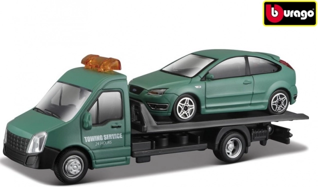 Bburago puksiirauto mudel koos Ford Focus ST-ga mõõtkavas 1:43
