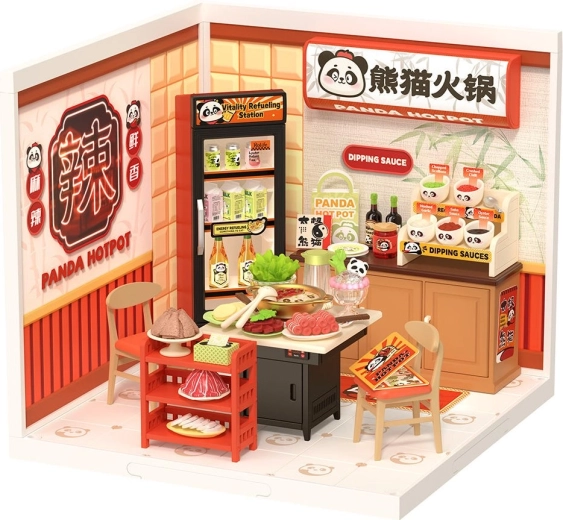 Robotime Rolife DIY majake: Aasia restoran LED-valgustusega, 127 osa