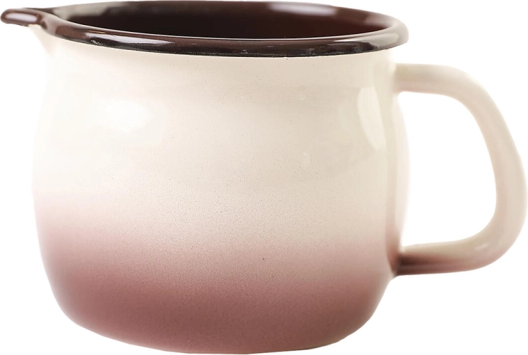 Enamel Mug with Spout 0.8 l Cappuccino, Diameter 10 cm