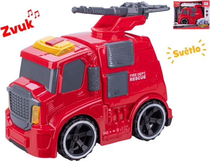 Friction-Powered Fire Truck 19 cm with Lights and Sounds