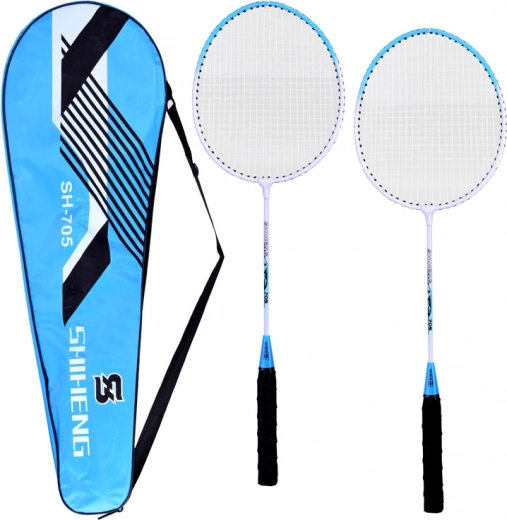 Set of badminton rackets with lightweight design and case