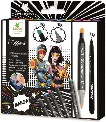 Artissimo double-ended alcohol markers with two tips manga set - 1 piece