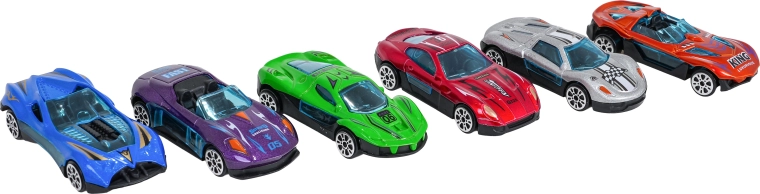 Komplektis 6 metallist väikest autot