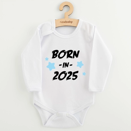 Baby bodysuit with print new baby born in 2025, blue