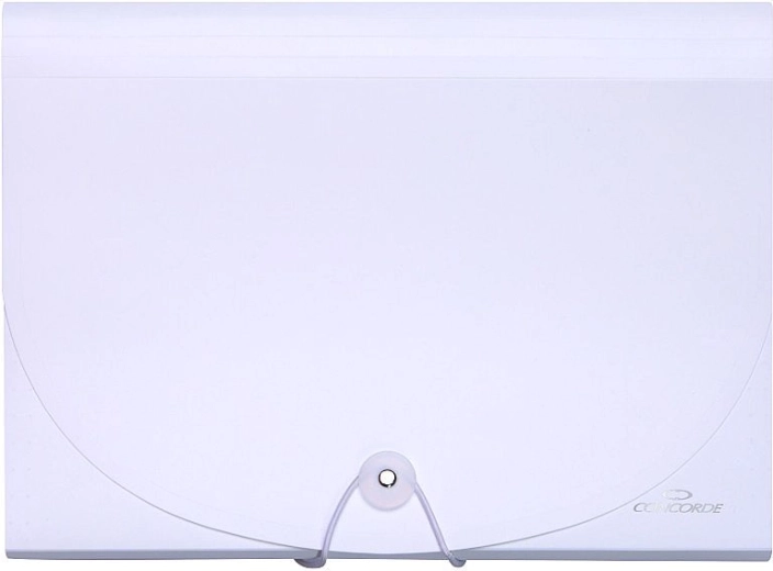 A4 Document Folder with Elastic Band, 7 Pockets, White