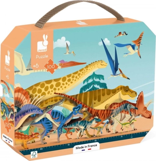 Panoraampusle kohvris – dinosaurused, 100 tükki