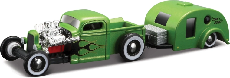 Maisto Design Tow & Go Chevrolet pikap koos matkahaagisega