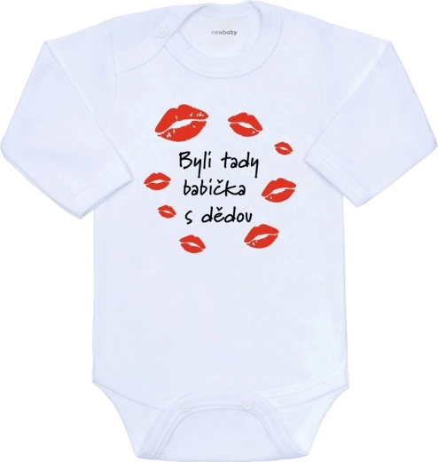 Baby bodysuit with print New Baby Grandma and Grandpa Were Here, long sleeve, size 56 (0–3 months)